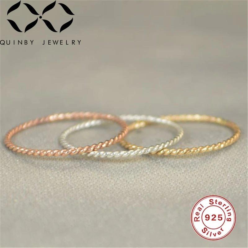 Quinby New Casual Fashion Exquisite Simple Tiny Twist 925 Sliver Rings for Women Joint Tail Jewelry | Украшения и аксессуары