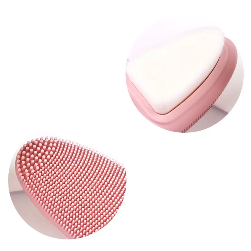 2 in 1 Double-Sided 3D Silicone Facial Brush Soft Bristle Facial Cleansing Exfoliating Instrument Deep Pore Cleans Massager