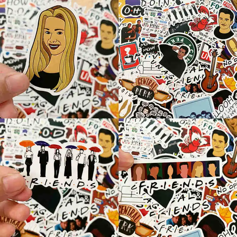 50 шт./упак. друзья граффити наклейки детские игрушки Стикеры для DIY багажа ноутбука скейтборд мотор автомобиля водонепроницаемый стикер