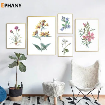 

Scandinavian Style Flower Canvas Posters and Prints Minimalist Wall Art Painting Nordic Decoration Pictures Modern Home Decor