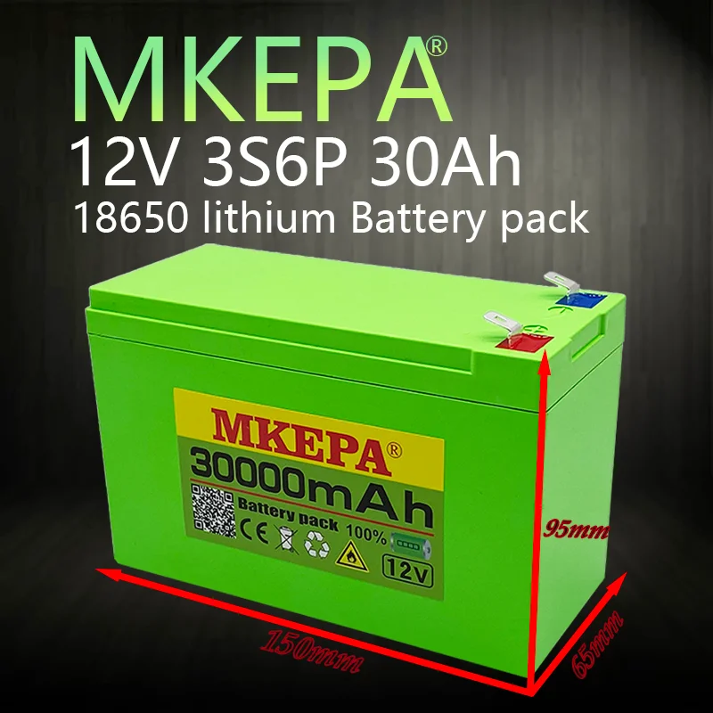 12V 30Ah 3S6P sprayer device18650lithium battery pack used for backup power surveillance camera solar equipment toy car | Электроника