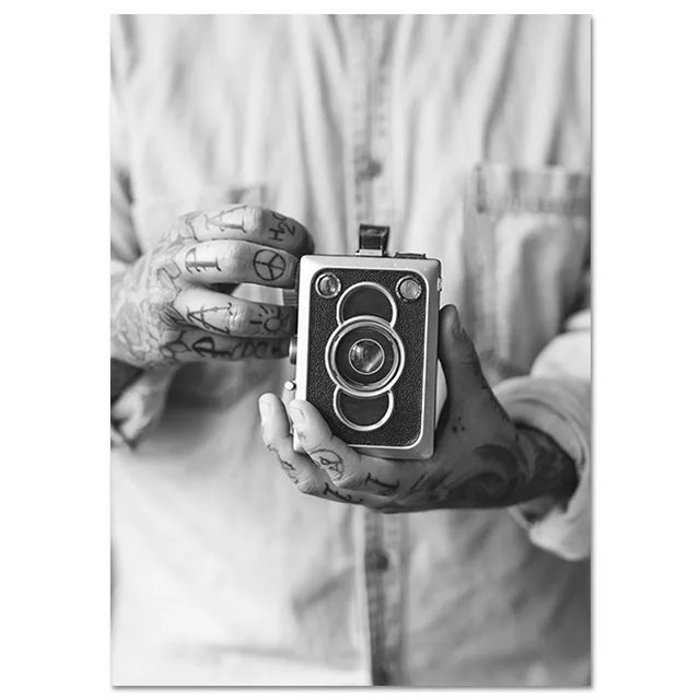 Северный плакат, винтажные перчатки для девушек, виниловые пластинки, настенная живопись на холсте, черно-белый Принт, абстрактное украшение, картина, Декор - Цвет: Picture 3