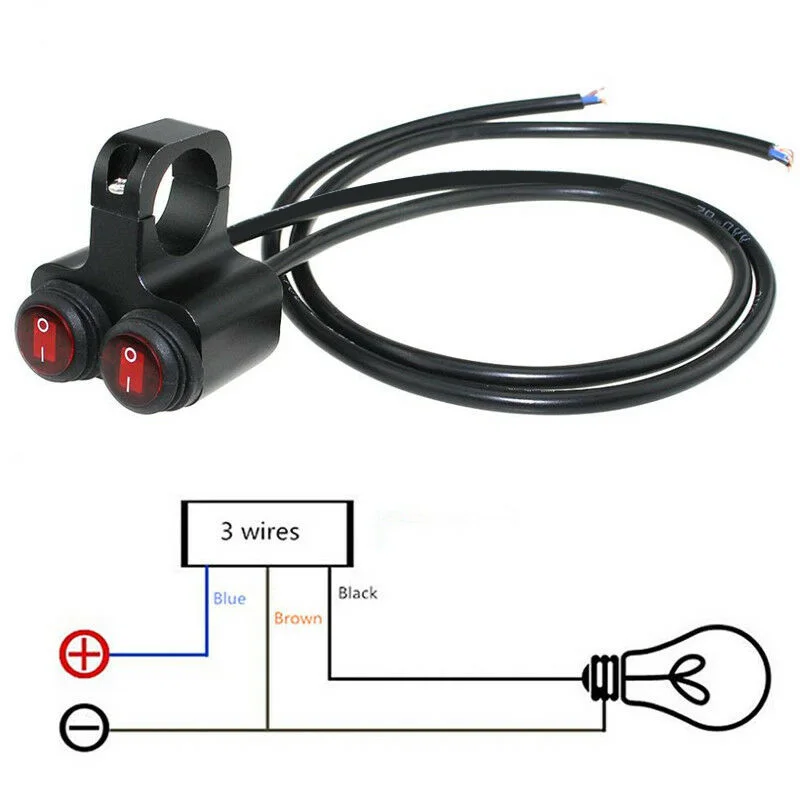 

Motorcycle ATV Handlebar Dual-Button 7/8 Headlight Red Light ON-OFF Switch