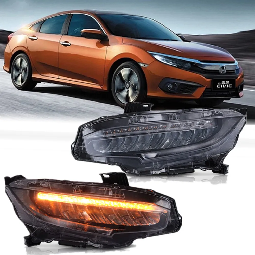 

2 шт., Автомобильные светодиодные фасветильник 12 В для Honda Civic 2016 - 2021