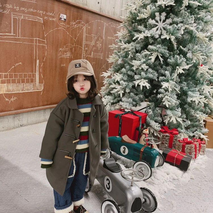 Зимнее Новогоднее шерстяное пальто с подкладкой для детей от 18 лет Tckids