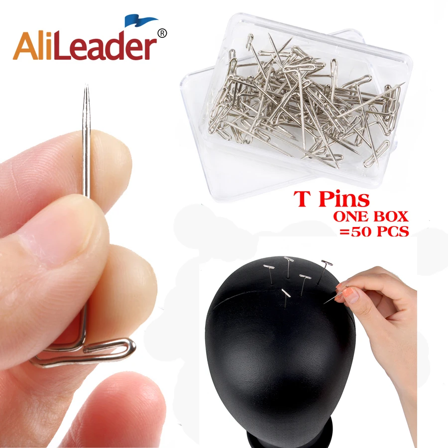 100 Pieces T-Pin Needle for Fixing Wig//Hair Weft//Hair Extension//Dress Form