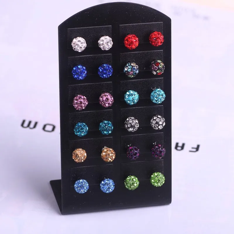 

E333 Hot Sales Shamballa Earrings Micro Disco Ball Shambhala Ear Stud Multi-on One Card