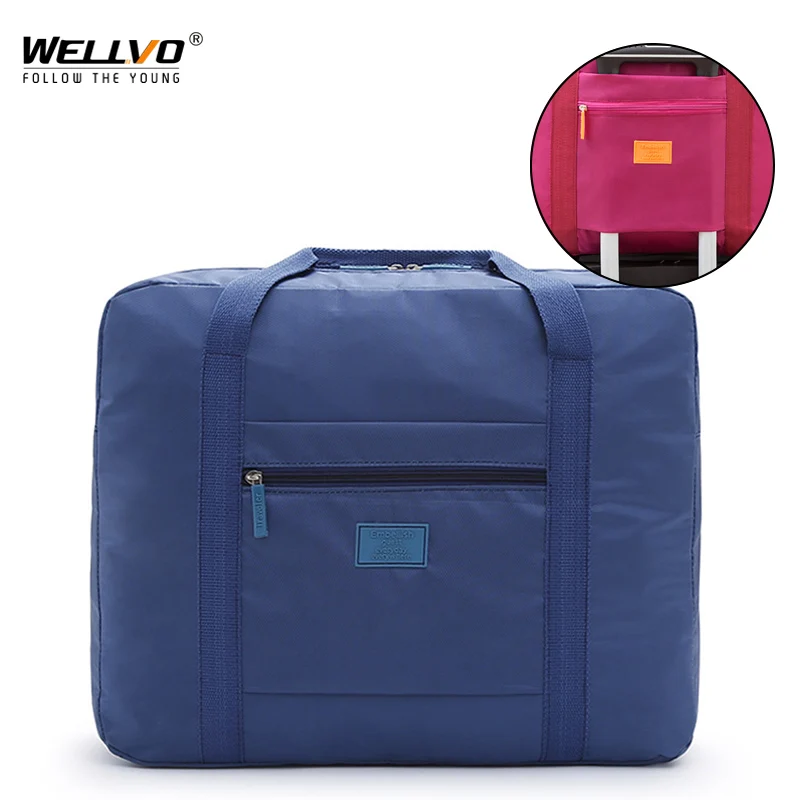 Foldable Travelling Bag Waterproof Large Duffle Bags Luggage Storage Organizer Women Boarding Handbags For Trolley Case XA109C | Багаж и