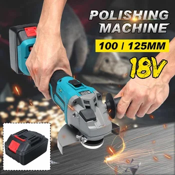 

100mm/125mm 1000W Cordless Electric Angle Grinder 18V Lithium-Ion 4000mAh Battery Machine Cutting Polishing Grinding Power Tools
