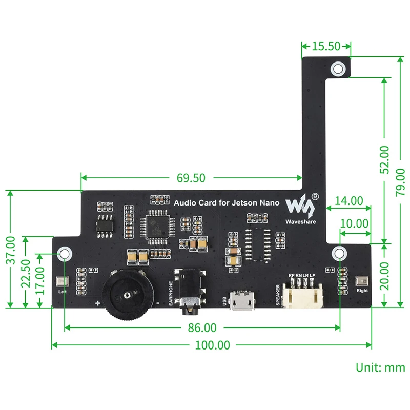 Jetson Nano Usb Módulo de Codec de Áudio Drive-livre Placa de Som Embutido Microfone Alto-falante Cabeçalho para Jetson Nano 2gb B01 - Imagem 5
