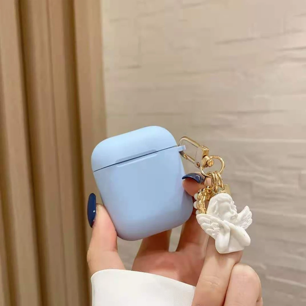 

Luxury Ladys Pearl Angel Case for Apple AirPods Pro Case for AirPods 1 2 Case Bluetooth Headset Wireless Earphone Accessories