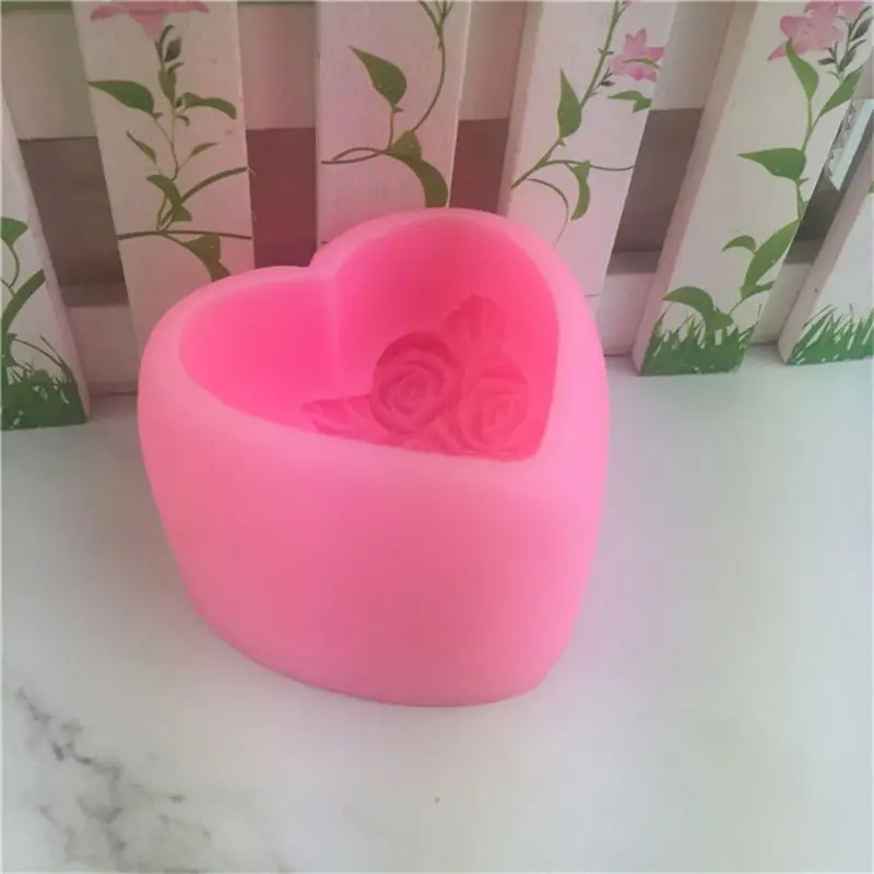 3D Сердце розы Силиконовые формы для мыла DIY глиняные свечи для изготовления торта шоколада для изготовления свечей, изготовление мыла