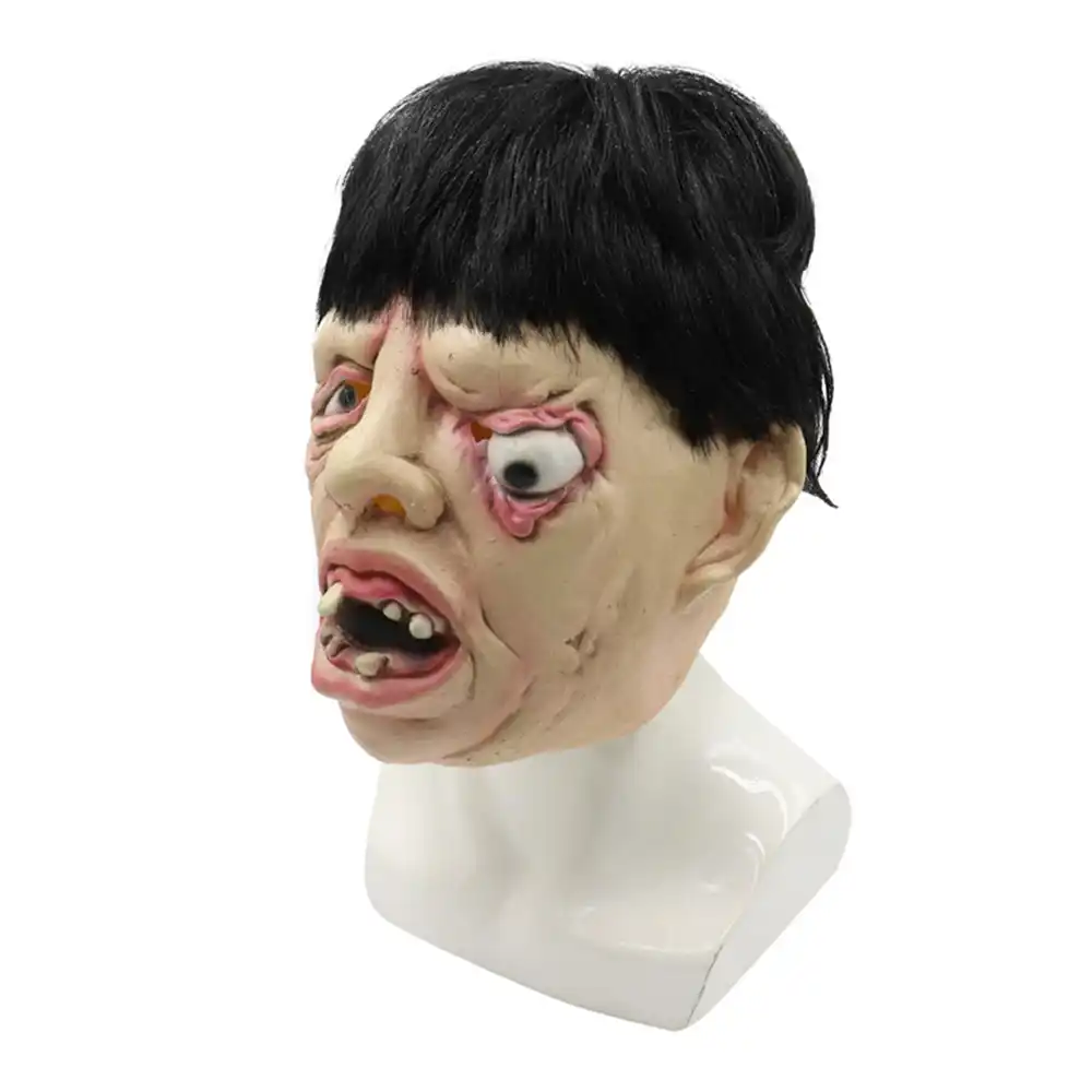 halloween one eyed toothy zombie mask tricky latex