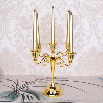 

3/5-Arms Metal Pillar Candle Holders Silver/Gold/Bronze/Black Candlestick Wedding Decoration Stand Mariage Home Decor Candelabra