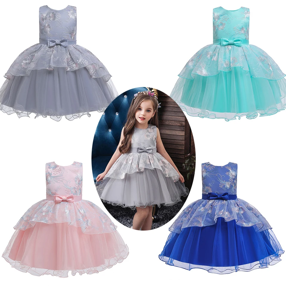 Платья для маленьких девочек; кружевное рождественское платье с вышивкой; свадебное платье; детская одежда; Детские вечерние платья для девочек