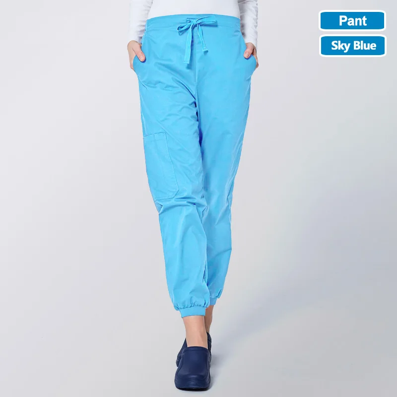 ANNO медицинский скраб набор для ухода униформа для женщин и мужчин Клиническая Хирургическая Одежда больничный халат с эластичным фарбриком - Цвет: 19PT002-TianLan-Pant