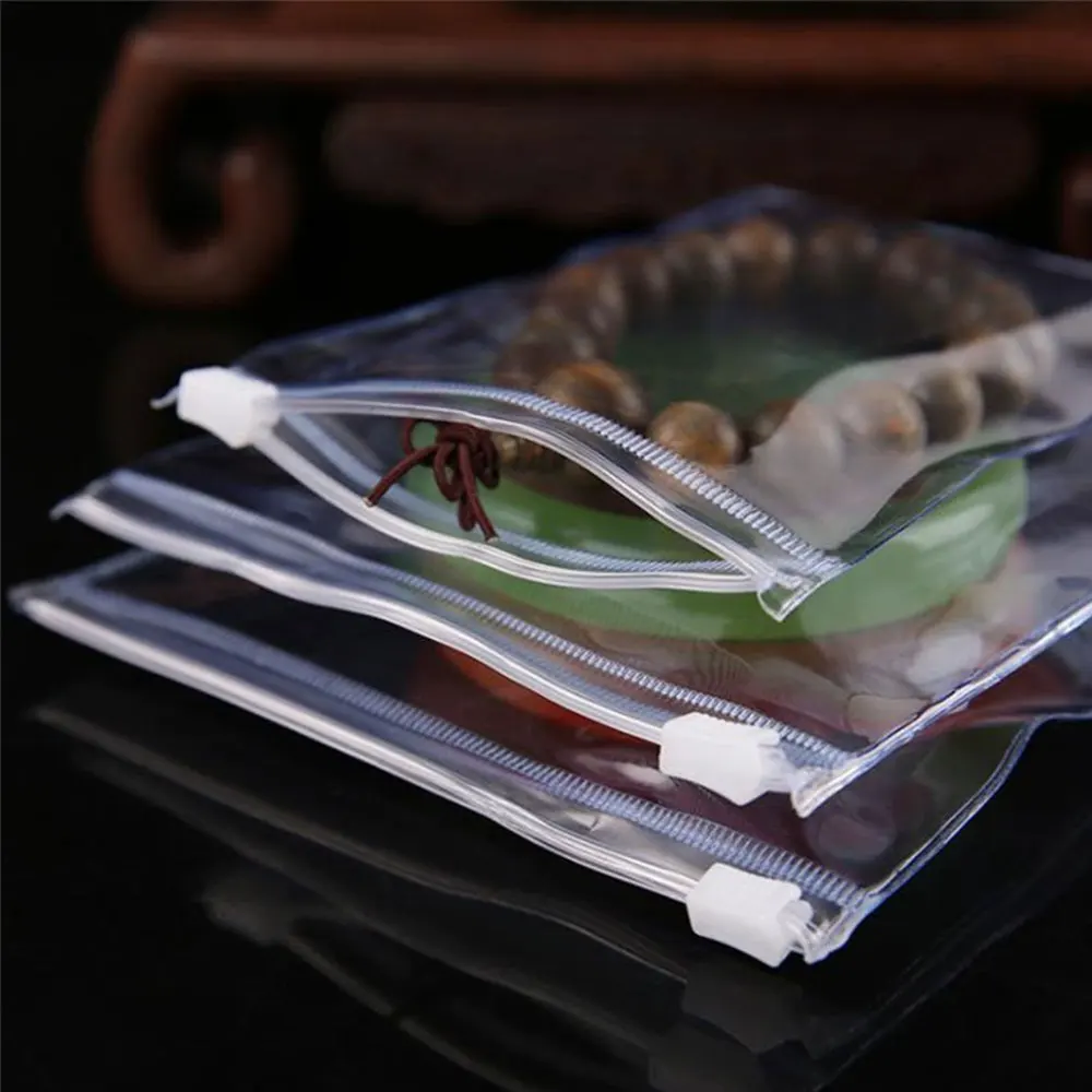 10PCS/LOT Small Plastic Zip Lock Bag Thick Clear Zipper Jewelry Packaging Bag Mini Zip Lock Storage Bags 9x13cm 10x10cm 11x11cm 3