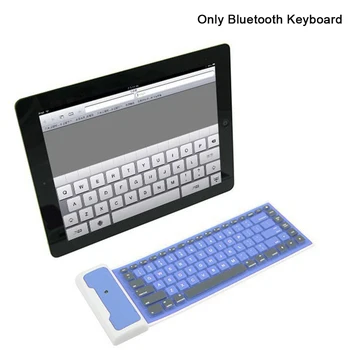 

Rechargeable Foldable Bluetooth Keyboard Wireless Laptop Removable Silicone Soft Low Noise Durable Computer Phone Portable
