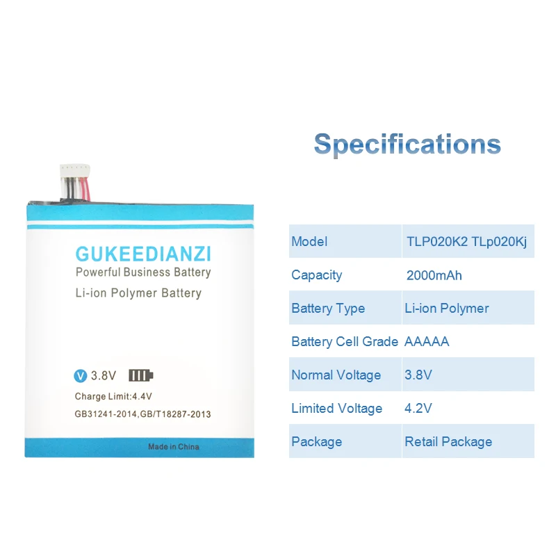 Сменный аккумулятор GUKEEDIANZI 2000 мАч TLP020K2 TLp020Kj для Alcatel One Touch 6039H 6039Y 6039K Idol 3 4 7 дюйма