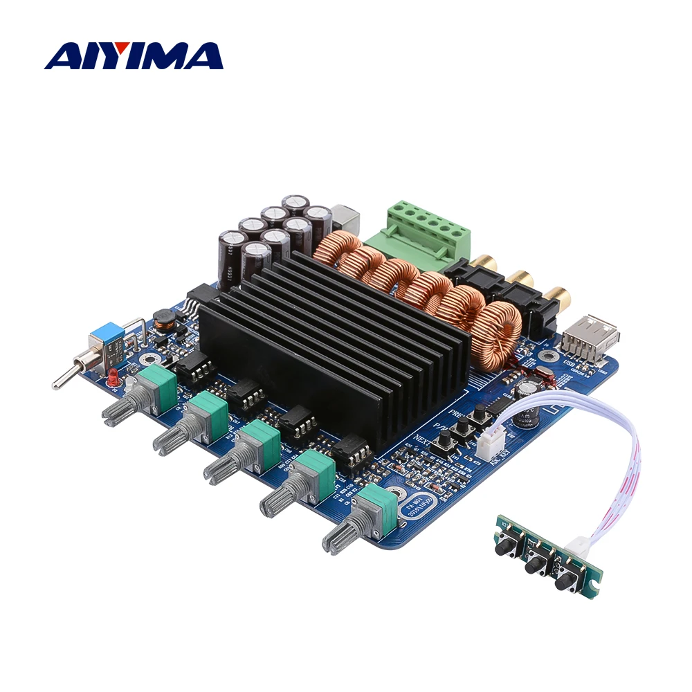 AIYIMA 2,1 Amplificador сабвуфер TDA7498E Hifi усилитель мощности аудио Плата 160Wx2+ 320 Вт DIY BTL Класс D усилитель звука динамика