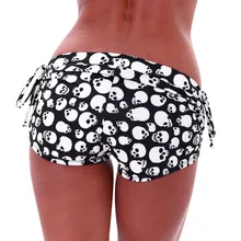 ^^Best Offers Women Sports Gym Skull Printed Mid Waist Hot Stretch Elastic Shorts ^^Best Offers Women Sports Gym Skull Printed Mid Waist Hot Stretch Elastic Shorts