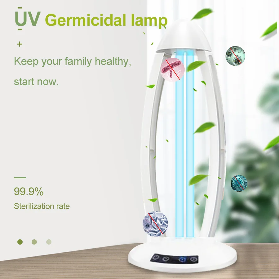 38W Ozone Quartz UVC Disinfection Light 110V 220V Ultraviolet Lamp UV Light Sterilizer for Home Hospital Bactericidal Germicidal