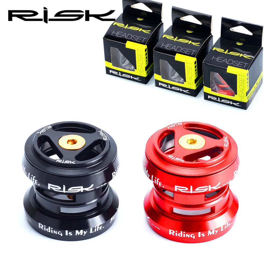 

Risk 34mm Straight Headset Highway Fixed Gear Bike Bearing Hollow out Headset Front Fork Extraposition 28.6 Size