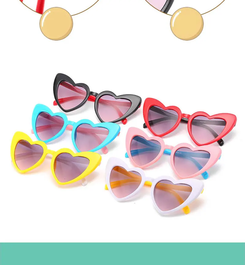 RBRARE прекрасные в форме сердца d детские солнцезащитные очки Многоцветный Личность анти-УФ уличные очки Симпатичные дикие Вогнутые формы