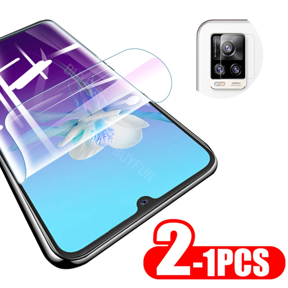 1 2 Pcs Protective Hydrogel Film For Vivo V20 SE Screen Protector Camera Lens Glass for vivo y20