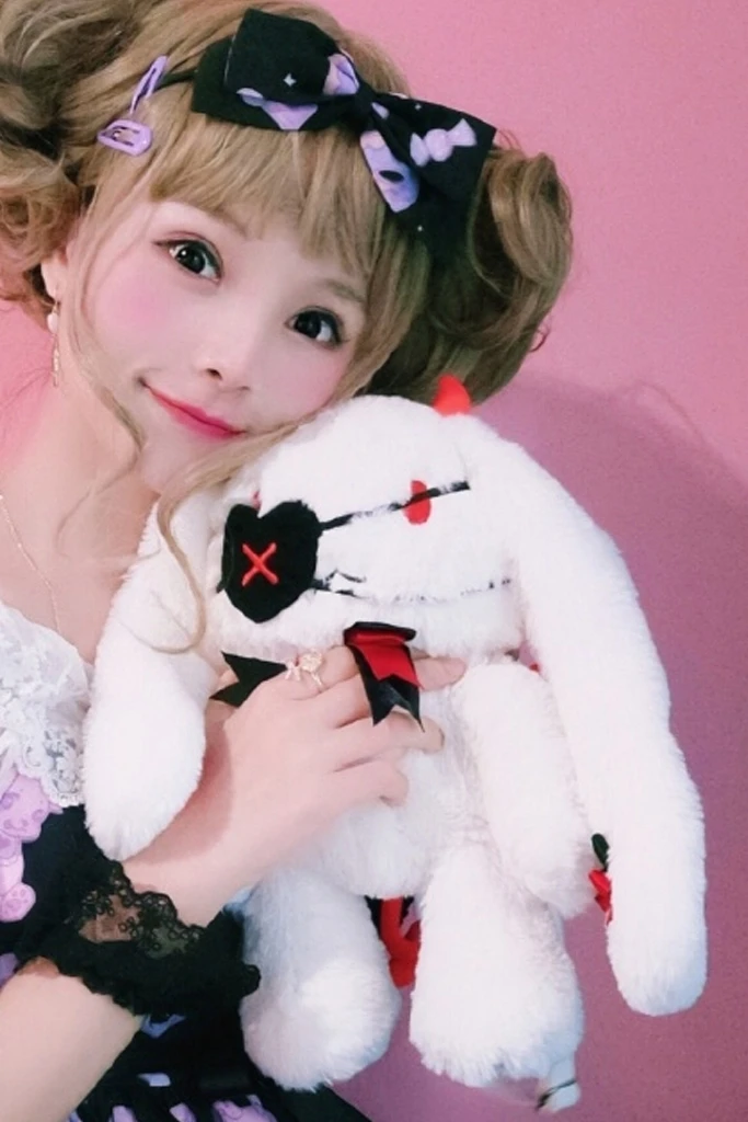 Kawaii Darl Black Lop Rabbit Bunny Plush Backpack Lolita Mother