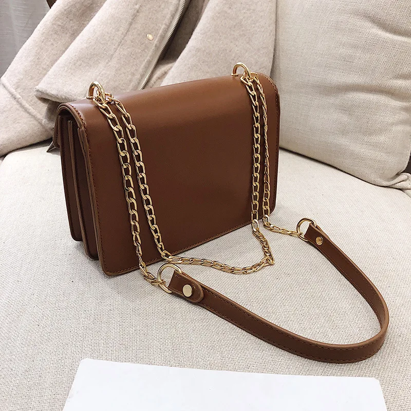 

2019 New Style Stereo Square Sling Bag Metal Large Lock Shoulder Oblique WOMEN'S Bag