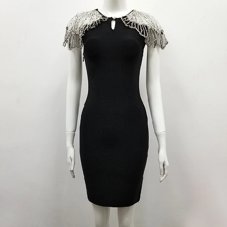 Halinfer Новая мода 5 цветов сексуальное женское платье bodycon без рукавов Бисероплетение o-образным вырезом элегантное платье знаменитостей