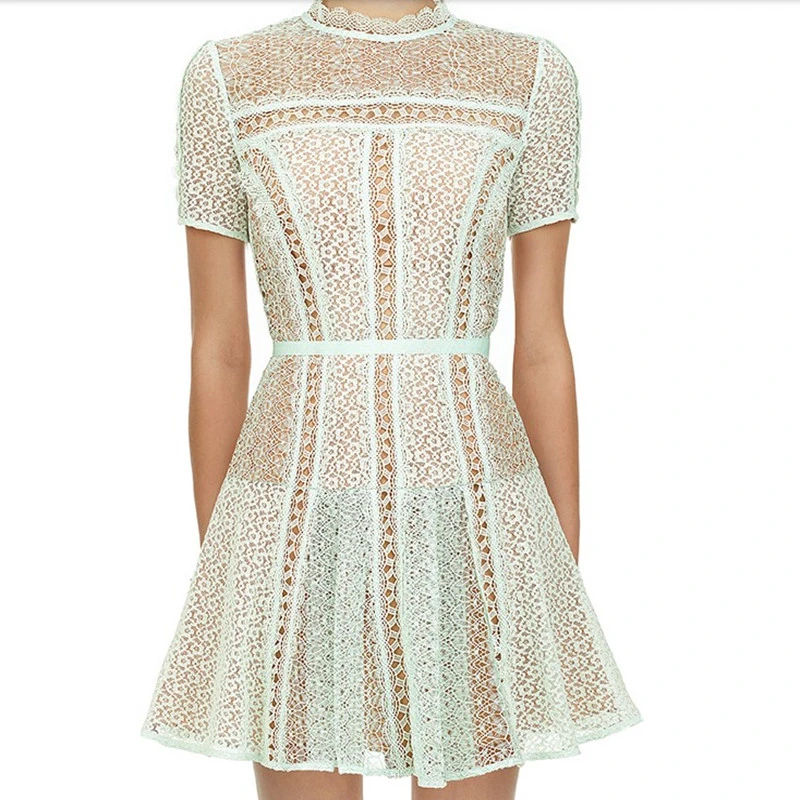 mint green lace dress