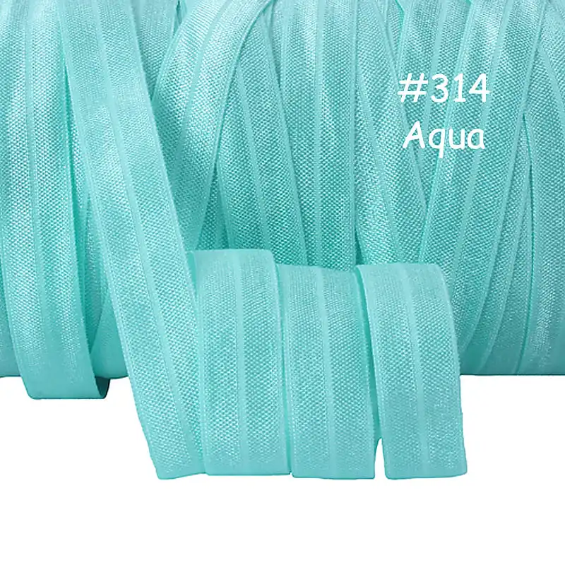 314 aqua 100 ярдов/рулон) 5/" сплошной цвет враг на голову эластичная повязка для головы - Цвет: 314 aqua