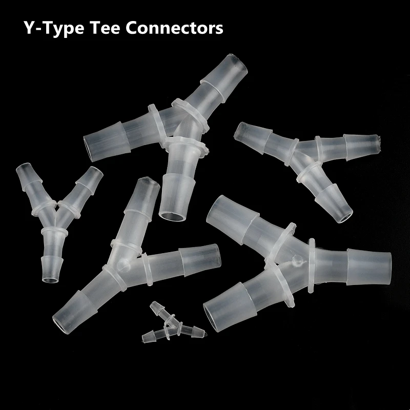 200~5pcs 2.4-12.7mm Y-Type Tee Connectors PP Pagoda Hose Joints Aquarium Fish Tank Aerator Air Pump Connector Fittings | Дом и сад
