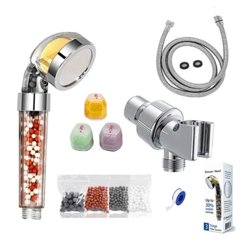 

Vitamin C Filter Shower Head With Hose Filtered Hard Water Softener Chlorine Flouride Filter Helps Dry Skin & Hair Loss