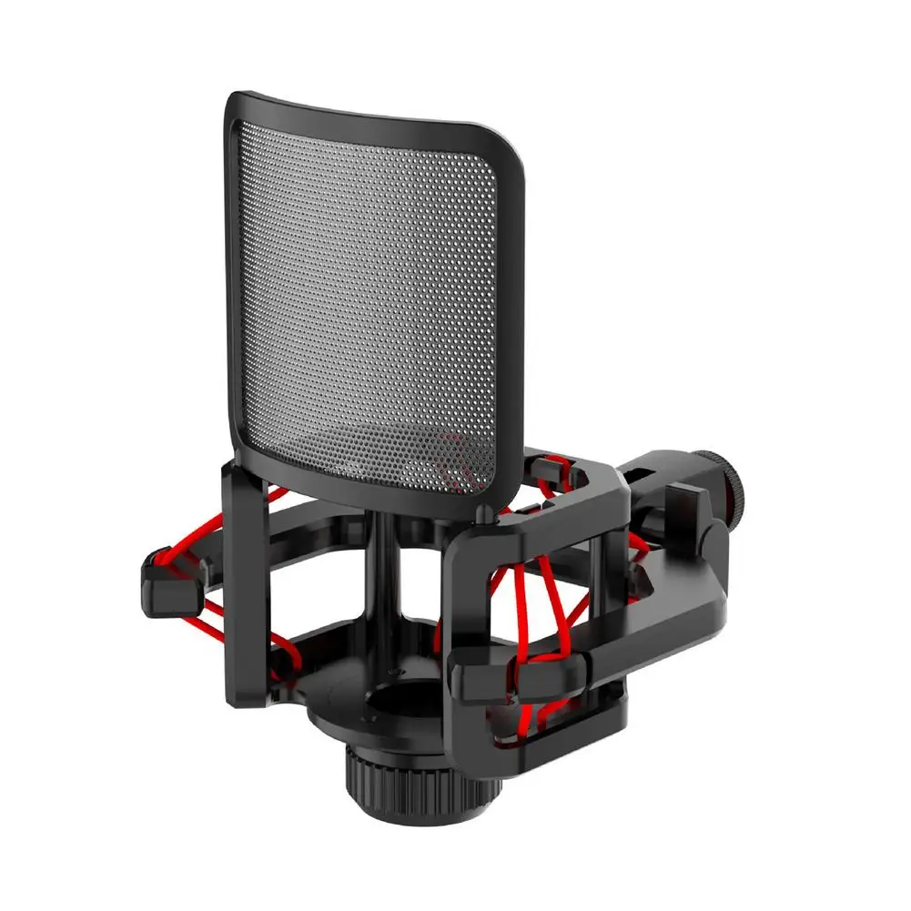 Universal Microphone Shock Mount Clip Holder Stand With Pop Filter Radio Studio Sound Recording Bracket | Электроника