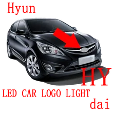Hyundai 4D DAI ön arka otomobil LED amblemi ışık araba rozeti Logo çıkartması lambası günışığı güvenli ampul Marker aydınlatma