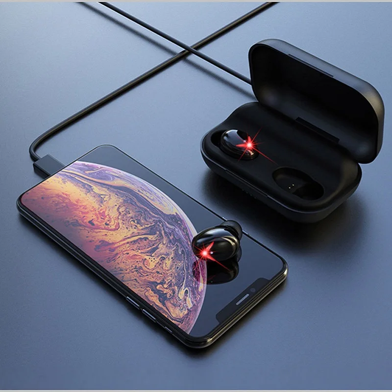 Bluetooth 5.0 TWS Wireless Headset A8 Double Ears Stereo Smart Charging Bin Waterproof Wireless Bluetooth Headset 2200mAh LED