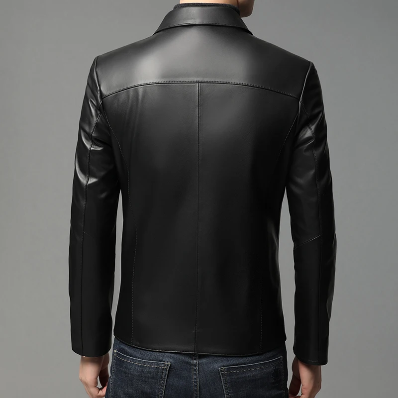 シープスキンジャケット ブラック Mサイズ 新品 超ロング シープスキン ビジネス カジュアル コート バイク