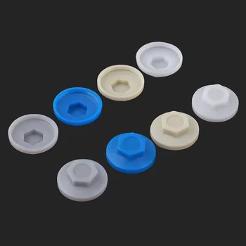 

5.2mm outer hexagonal drilling screw waterproof cap color steel tile screw cap self-drilling self-tapping nut plastic cap 50Pcs