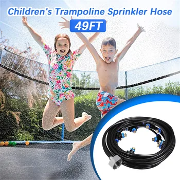 

49FT Trampoline Waterpark Sprinkler Best Outdoor 15M Summer Misting Misters Cooling System Summer Water Fun Toys for Children