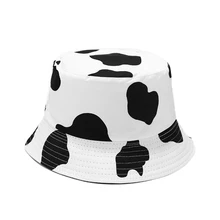 

Unisex Cow Double Side Bucket Hat for Men Reversible Fisherman Cap Beach Sun Hat for Women Casual Panama Hat Girl Bob Summer Hat