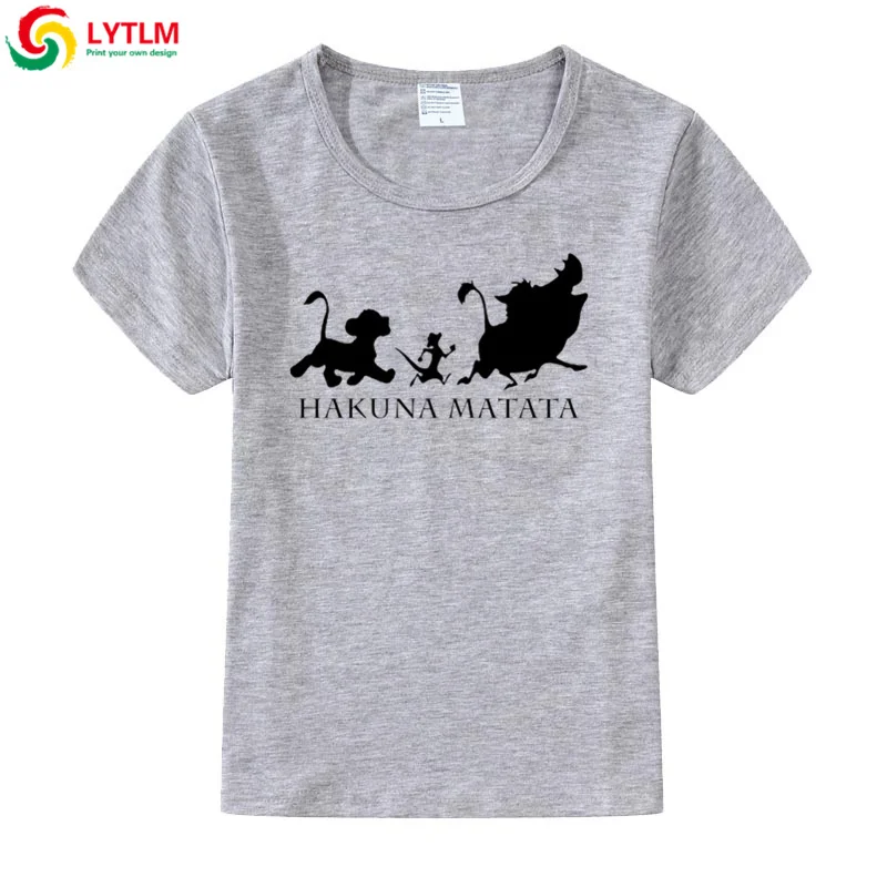LYTLM Hakuna Matata/рубашка футболка с изображением короля льва Симбы топы для мальчиков с принтом животных, футболка Enfant Fille Koszulka, детские футболки для мальчиков