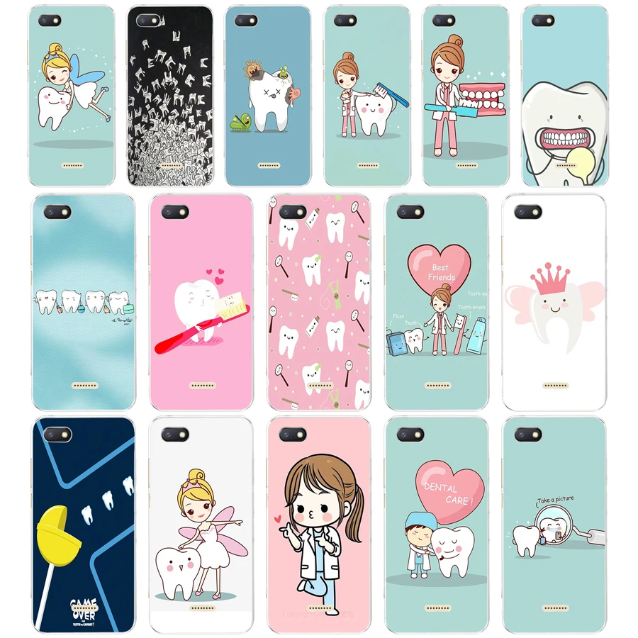 66 Funny Cartoon Dentista Dental Coronato Denti Custodia Morbida In Silicone Tpu Cover Per Xiaomi Redmi 6 Pro 6A Note 5 6 Pro Mi8 Lite