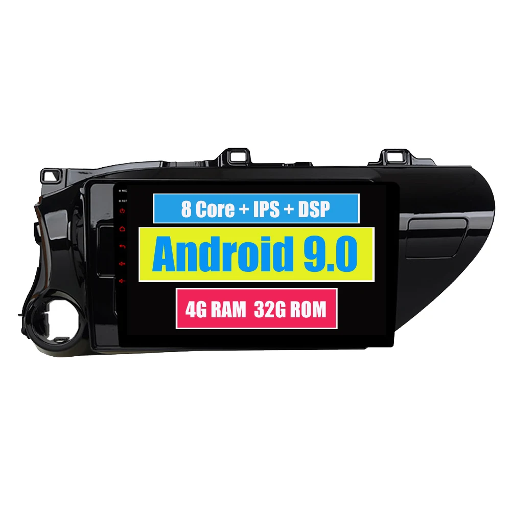 RoverOne Android 9,0 автомобильный мультимедийный плеер для Toyota Hilux Авторадио Bluetooth Радио Стерео навигация DSP - Цвет: Android 9.0