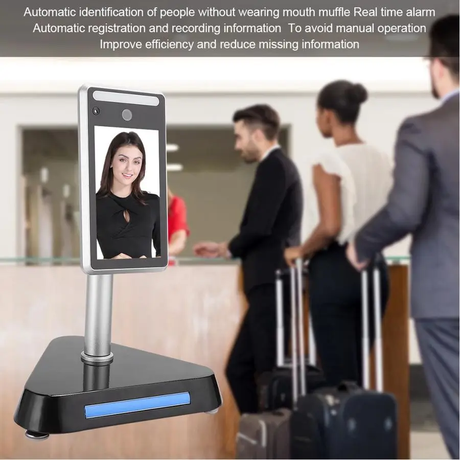 YD-CW-0701-A 7 Inch High Definition Display Face Recognition Temperature Measuring Integrated Machine 100-240V - Famidy.com