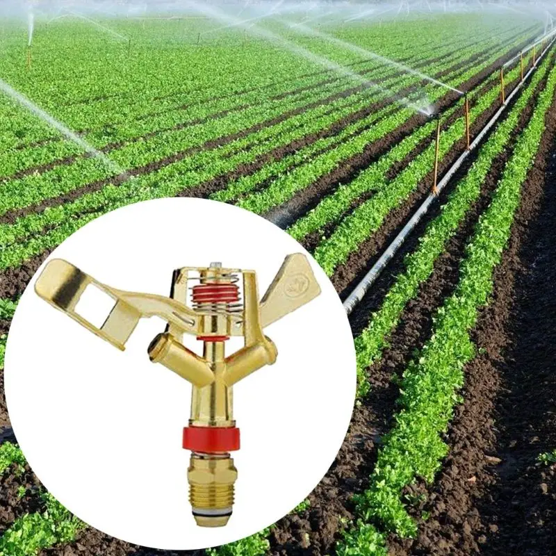 

360 Degree Rotating Watering Dripper Sprinkler 3/4'' Farm Irrigation Garden Spray Nozzle Brass Rocker Emitter