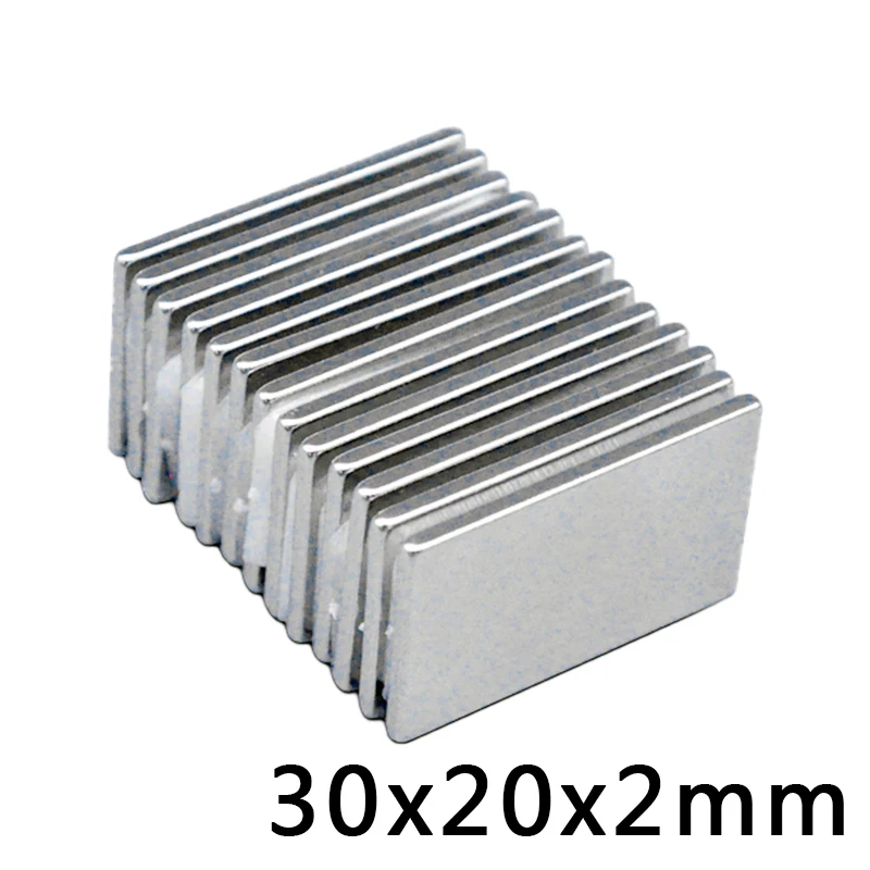 

1/2/3PCS 30 x 20 x 2 mm N35 Super Strong Block Powerful Neodymium Magnets Rare Earth Strong Rare Earth NdFeB Magnet