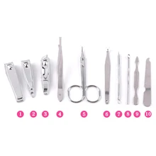 10 шт. маникюрный набор с Чехол многофункциональная Подарочная Портативный ножницы Нержавеющая сталь машинки для стрижки ногтей практичные инструменты кусачки